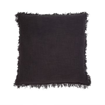 Cojín de sofá AHMED, flecos pequeños, gris, 45x45cm