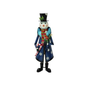Figura decorativa de muñeco de nieve RUDIE con abrigo, 150 cm Figura decorativa de muñeco de nieve RUDIE con abrigo, 150 cm