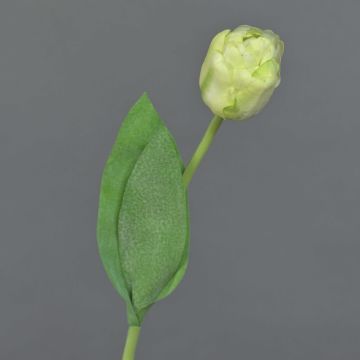 Tulipán de plástico ROMANA, verde-blanco, 45cm, Ø6cm