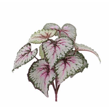Begonia de hoja pintada sintética KATRICE, con vara de fijación, violeta-verde, 25cm Begonia de hoja pintada sintética KATRICE, con vara de fijación, violeta-verde, 25cm