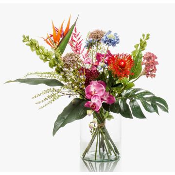 Ramillete de flores sintéticas FEME, rojo-morado, 65cm, Ø40cm