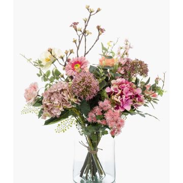 Ramillete de flores sintéticas FEME, rosa-verde, 65cm, Ø40cm