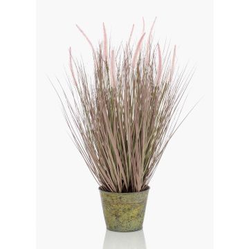 Hierba artificial OVIDIO, en espigas, maceta de zinc, rosa-verde, 70cm Hierba artificial OVIDIO, en espigas, maceta de zinc, rosa-verde, 70cm