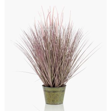 Hierba sintética OVIDIO para lámparas, panículas, maceta de zinc, rosa-verde, 100cm Hierba sintética OVIDIO para lámparas, panículas, maceta de zinc, rosa-verde, 100cm