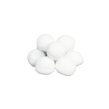 Bolas de nieve decorativas navideñas PERDITA de algodón, 10 unidades, 7,5cm