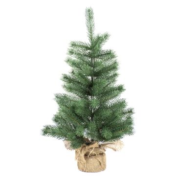 Árbol de Navidad de plástico RIJEKA, saco de yute, 45 cm, Ø 30 cm