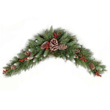 Arco decorativo de abeto para puerta MARLIES, crossdoor, de baja inflamabilidad, con nieve, 90 cm Arco decorativo de abeto para puerta MARLIES, crossdoor, de baja inflamabilidad, con nieve, 90 cm