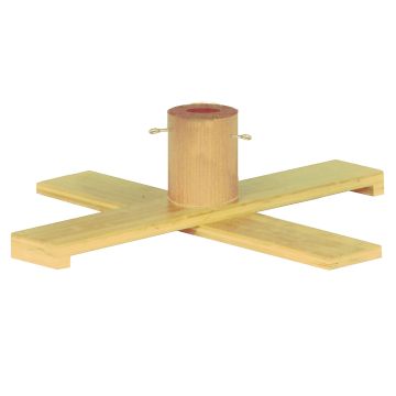 Soporte de madera para árboles de Navidad JORDI para abetos artificiales, marrón claro, 17 cm, Ø 69 cm