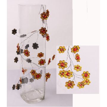 Guirnalda de flores decorativas DANDY, naranja-amarillo, 90cm