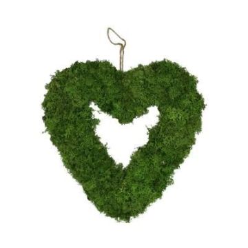 Corona decorativa en forma de corazón MADISSON de musgo islandés, con gancho, verde, 5cm, Ø30cm Corona decorativa en forma de corazón MADISSON de musgo islandés, con gancho, verde, 5cm, Ø30cm