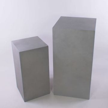 Columnas para plantas con base cuadrada LIMBORO, 2 unidades, fibra de vidrio, color arena, 30x30x60cm, 40x40x80cm Columnas para plantas con base cuadrada LIMBORO, 2 unidades, fibra de vidrio, color arena, 30x30x60cm, 40x40x80cm