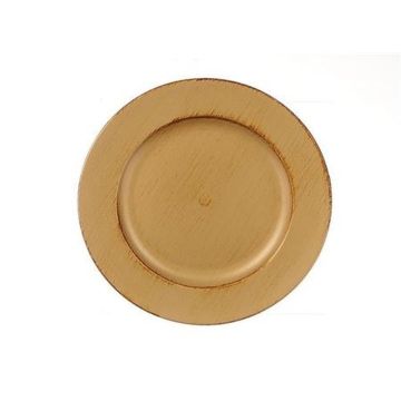 Plato decorativo plástico KAMALEI, dorado, 2cm, Ø20cm