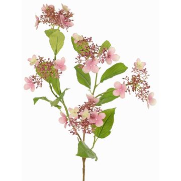 Rama de hortensia artificial KATHANI, rosa-blanco-verde, 80 cm, Ø 10-13 cm
