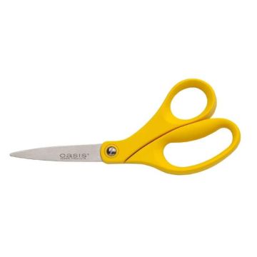 Tijeras para flores OASIS®, para flores cortadas, de acero inoxidable, amarillas, 19 cm