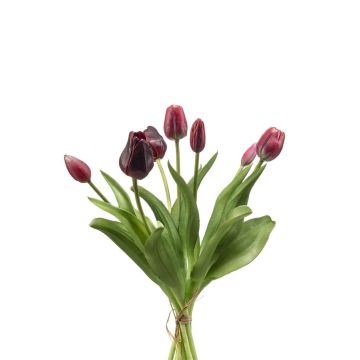 Ramo de tulipanes artificiales surtido LONA, rojo y burdeos, 40 cm