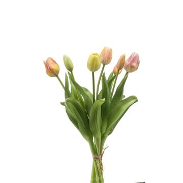 Ramo de tulipanes artificiales surtidos LONA, rosa-melocotón-amarillo, 40 cm
