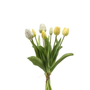Ramo de tulipanes artificiales surtido LONA, blanco y amarillo, 40 cm