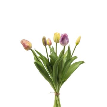 Ramo de tulipanes artificiales Mix LONA, amarillo-rosa-lila, 40 cm