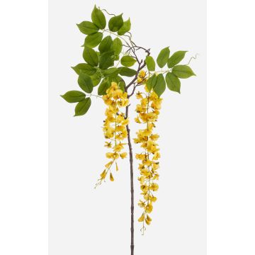Rama artificial de glicinia NISSRINE con flores, amarilla, 145 cm