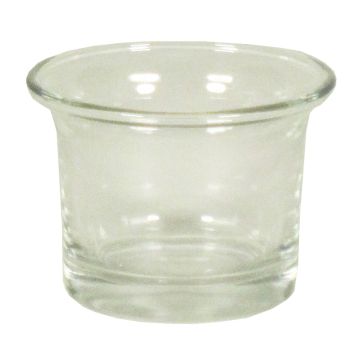 Portavelas JEMMA de vidrio, transparente, 4,5cm, Ø6,5cm
