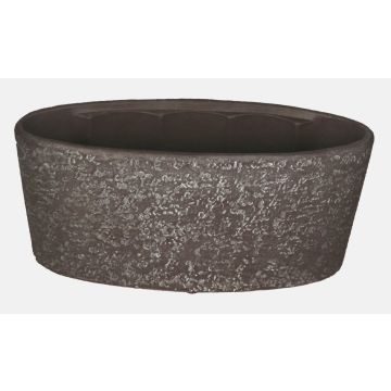Cuenco ovalado de cerámica para orquídeas ASLAK, con estructura, negro-gris, 33x15x15cm