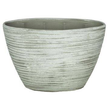 Maceta ovalada de cerámica para orquídeas ADELPHOS, muescas, blanco-gris claro, 32x14,5x22,5cm Maceta ovalada de cerámica para orquídeas ADELPHOS, muescas, blanco-gris claro, 32x14,5x22,5cm