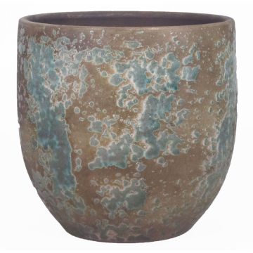 Maceta de cerámica rústica TSCHIL, color degradado, marrón-verde, 24cm, Ø24cm Maceta de cerámica rústica TSCHIL, color degradado, marrón-verde, 24cm, Ø24cm