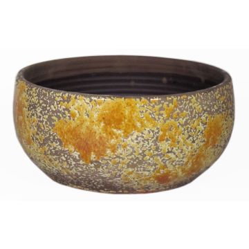 Cuenco de cerámica rústico TSCHIL, color degradado, ocre-amarillo-marrón, 13cm, Ø28cm