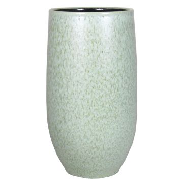 Jarrón de cerámica ELIEL, moteado, verde menta-blanco, 35cm, Ø18cm