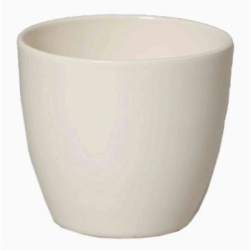 Macetero grande TEHERAN BASAR, cerámica, crema, 29cm, Ø36cm