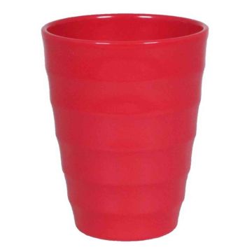 Macetero para orquídeas IZEH, cerámica, rojo, 17cm, Ø14cm