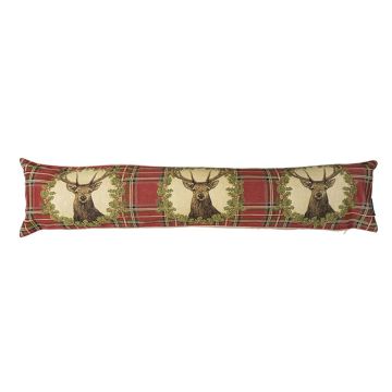 Cojín decorativo cortacorrientes EMTIS con motivo de ciervo, rojo, 90 x 15 x 20 cm Cojín decorativo cortacorrientes EMTIS con motivo de ciervo, rojo, 90 x 15 x 20 cm