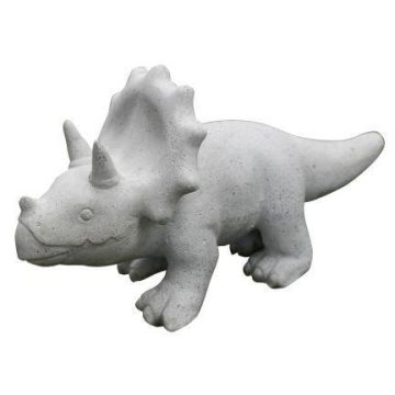 Figura de animal: dinosaurio triceratops NIONA de cemento, gris, 38x16x21cm Figura de animal: dinosaurio triceratops NIONA de cemento, gris, 38x16x21cm