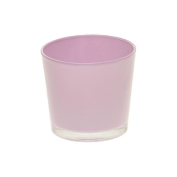 Portavelas ALENA de cristal, lila, 12,5cm, Ø13,3cm