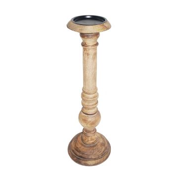 Portavelas RICCARDO de madera de mango, marrón, 40 cm, Ø 12,5 cm Portavelas RICCARDO de madera de mango, marrón, 40 cm, Ø 12,5 cm