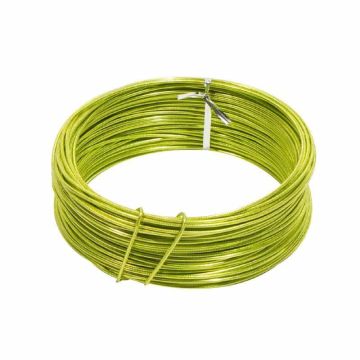 Alambre de aluminio lacado en verde claro TANEA, 30m, Ø2mm Alambre de aluminio lacado en verde claro TANEA, 30m, Ø2mm