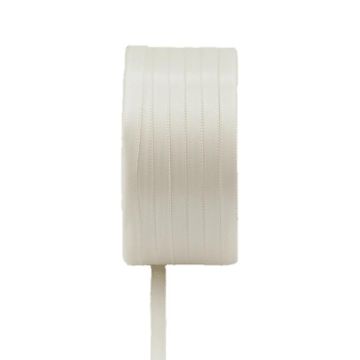 Cinta de satén doble VIPKE, color crema, 50 m, 6 mm