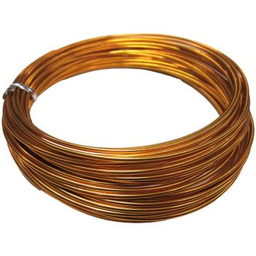 Alambre de aluminio TANEA, lacado en dorado, 12 m, Ø 2 mm Alambre de aluminio TANEA, lacado en dorado, 12 m, Ø 2 mm