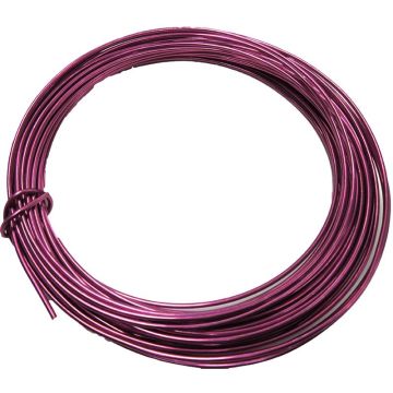 Alambre de aluminio TANEA, lacado en rosa, 12 m, Ø 2 mm Alambre de aluminio TANEA, lacado en rosa, 12 m, Ø 2 mm