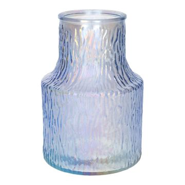 Jarrón de flores LUCIENNE de cristal, con diseño, lavanda iridiscente, 19,8 cm, Ø 13,5 cm Jarrón de flores LUCIENNE de cristal, con diseño, lavanda iridiscente, 19,8 cm, Ø 13,5 cm