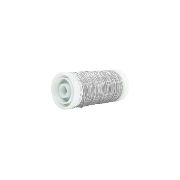 Alambre enrollado TRINE, galvanizado, plateado, 100 g, 120 m, Ø 0,35 mm