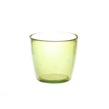 Portavelas de cristal LÖNNA, verde transparente, 13cm, Ø11cm/Ø14,5cm