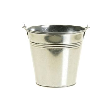 Cubo de zinc DEVIS con asa, plata, 16cm, Ø20cm