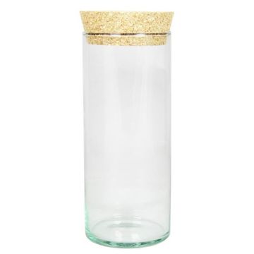 Tarro con tapa de corcho SINAN, transparente, 20cm, Ø8,5cm