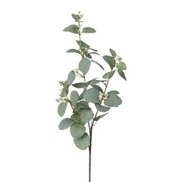 Rama artificial de eucalipto PLAVEN con flores, verde, 70 cm