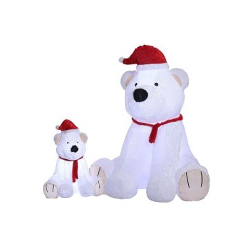 Decoración XXL de oso polar CASIMARO, hinchable, de felpa, con LED, blanco, 165x170x183cm Decoración XXL de oso polar CASIMARO, hinchable, de felpa, con LED, blanco, 165x170x183cm