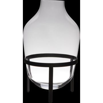 Jarrón de suelo de cristal CAMILO sobre soporte, transparente, 50cm, Ø29cm Jarrón de suelo de cristal CAMILO sobre soporte, transparente, 50cm, Ø29cm