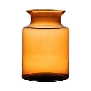Farol de cristal HANNA EARTH, naranja-marrón-transparente, 20cm, Ø14cm