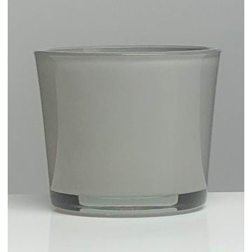 Macetero de cristal ALENA, gris, 11cm, Ø11,5cm