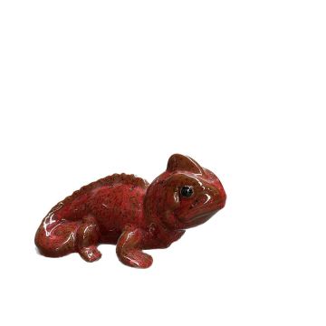 Figura de camaleón ALOVIA de cerámica, rojo oscuro, 20x12x11cm Figura de camaleón ALOVIA de cerámica, rojo oscuro, 20x12x11cm